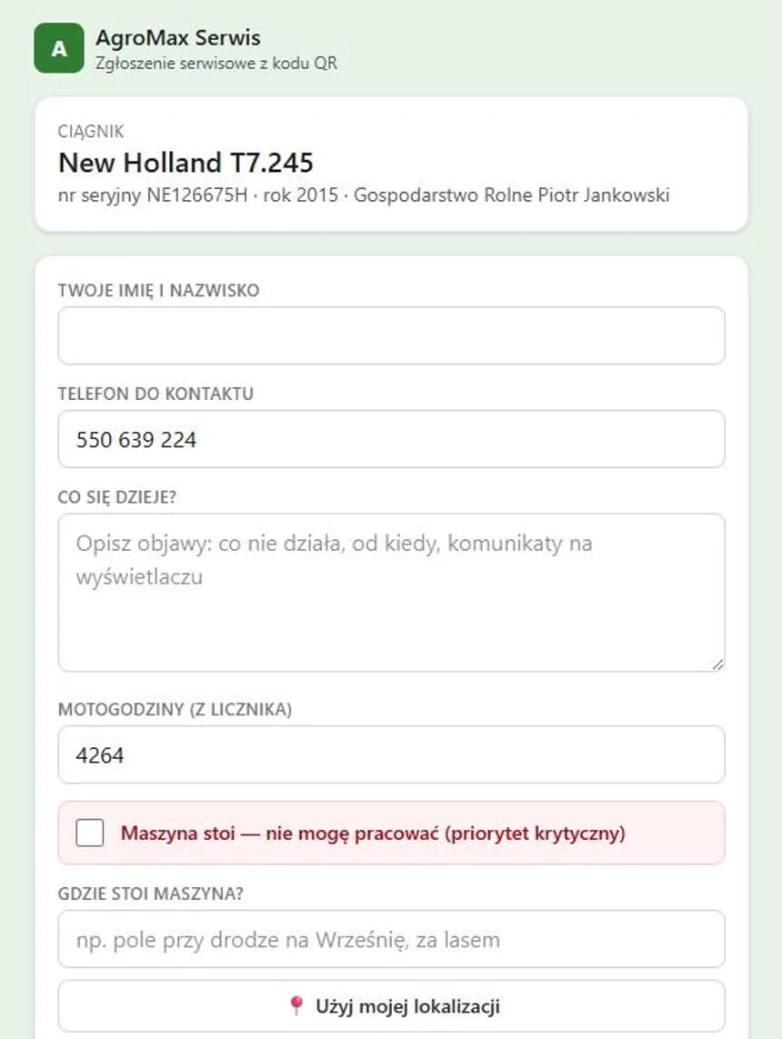 AgroSerwis — zrzut ekranu produktu