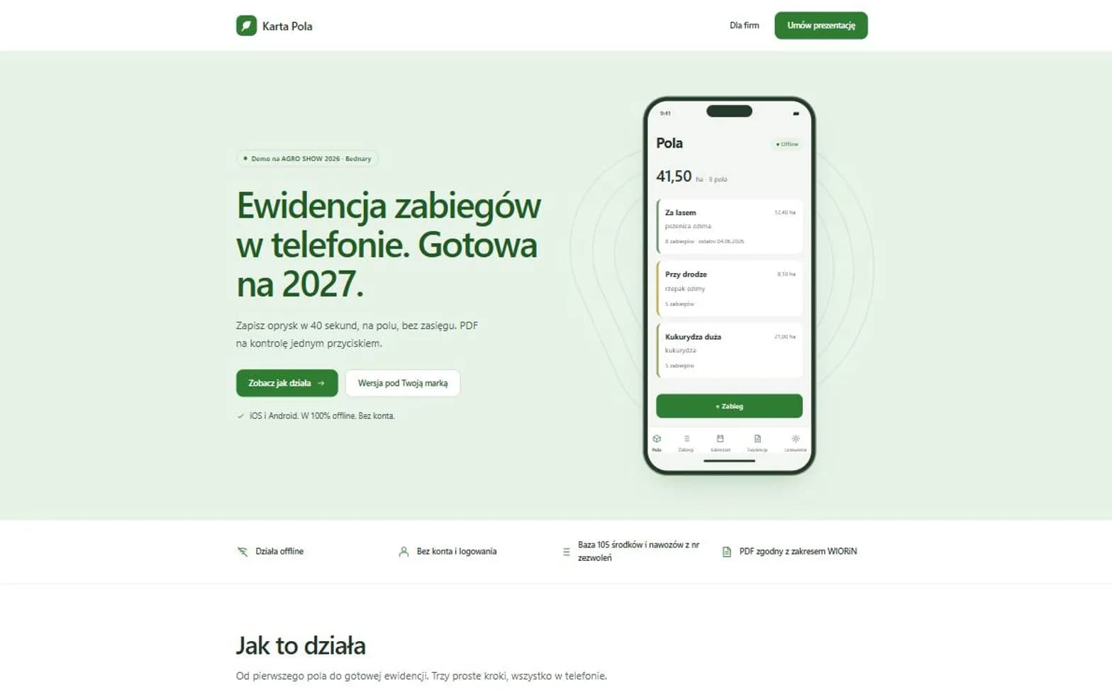 Karta Pola — zrzut ekranu produktu